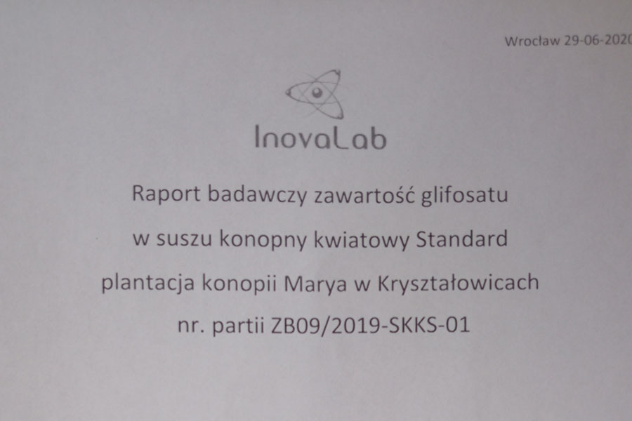 Raport z badań czystości gleby od Glifosat na chwasty