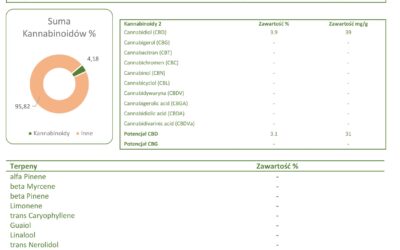 Raport z badania laboratoryjnego suszu konopnego CBD – kwiaty II/9 Certyfikat 7/22